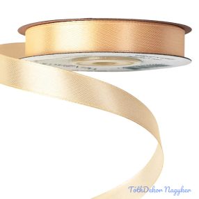 Szatén szalag 12 mm x 22.86 m - Krém