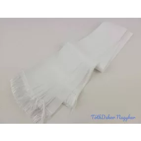   Sírcsokor szalag fehér rojttal 7cm x 150cm 10db/csomag - Fehér