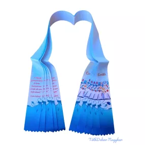 Ballagási szalag 6 cm - Kék emlék