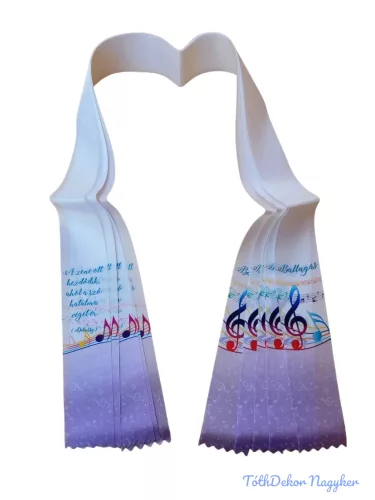 Ballagási szalag 6 cm - Violinkulcs és hangjegy