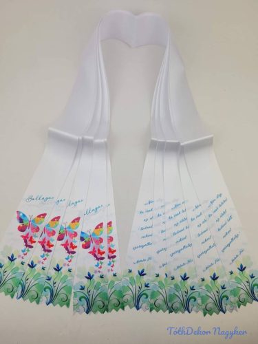 Ballagási szalag 6 cm - Színes lepkés