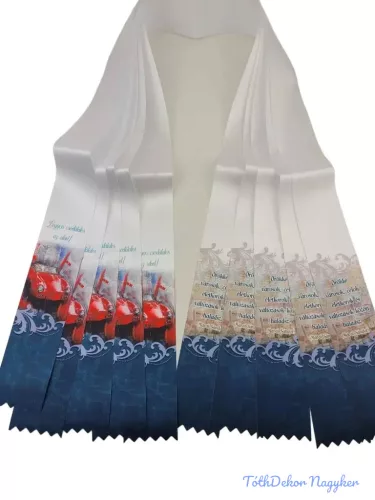 Ballagási szalag 6 cm - Piros autó