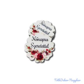   Csipkés kör alakú 5x5cm 5db/csomag - Nőnapra szeretettel virágos