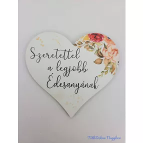   Szeretettel a legjobb édesanyának tábla 9x9,5 cm - nagy szív