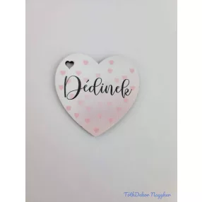 Dédinek szivecskés tábla 5,5x5,5cm - kis szív