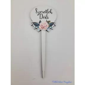 Szeretlek dédi díszes tábla 15x5cm - beszúró