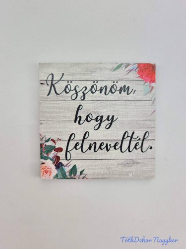 Köszönöm, hogy felneveltél mintás tábla 5,2cm - négyzet