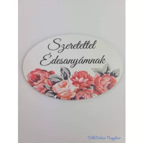 Szeretettel Édesanyámnak tábla 5,5x8,5cm - ovális