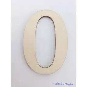 Normál natúr lézervágott fa szám 4,5x6,5cm - 0
