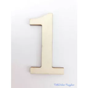 Normál natúr lézervágott fa szám 4,5x6,5cm - 1