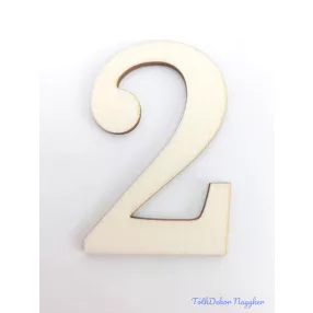 Normál natúr lézervágott fa szám 4,5x6,5cm - 2