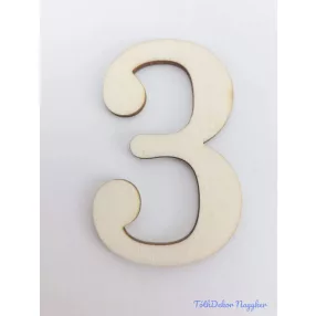 Normál natúr lézervágott fa szám 4,5x6,5cm - 3