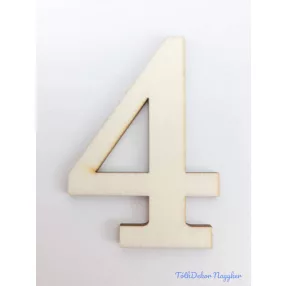 Normál natúr lézervágott fa szám 4,5x6,5cm - 4