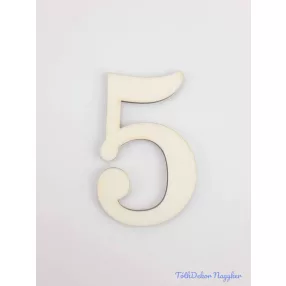 Normál natúr lézervágott fa szám 4,5x6,5cm - 5