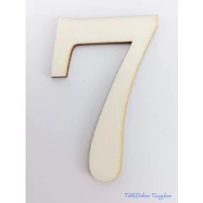 Normál natúr lézervágott fa szám 4,5x6,5cm - 7