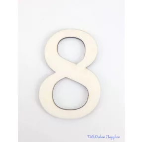 Normál natúr lézervágott fa szám 4,5x6,5cm - 8