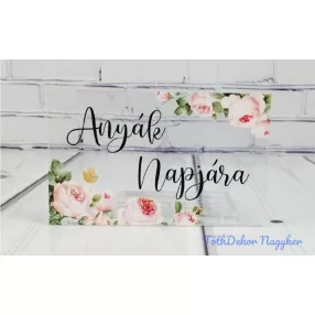 Anyák napjára áttetsző plexi 5x8cm - téglalap