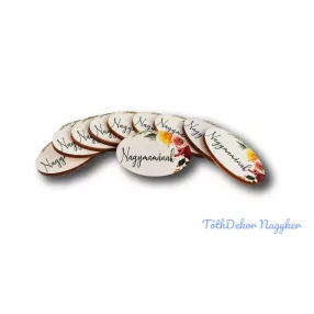 Nagymamának mini ovális 2,5x4cm - Jobbfelső virágos