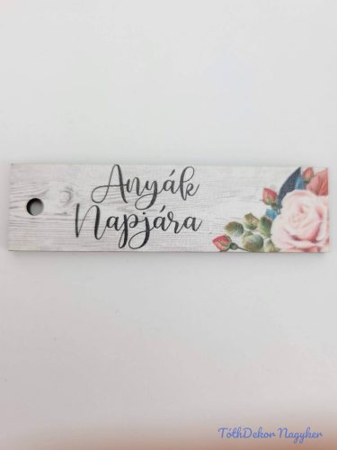 Anyák napjára mintás fűzhető kísérő tábla 2,1x7cm - biléta