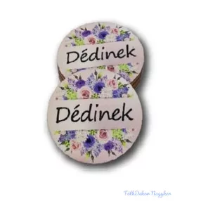 Dédinek kör 5cm - Púder háttér+virág minta