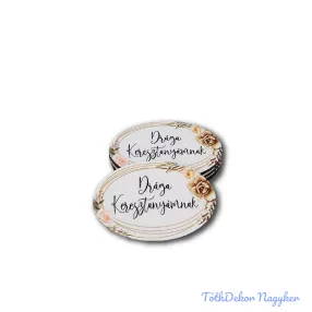 Drága keresztanyámnak kis ovális 4x6cm - Aranyovál