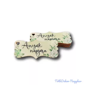 Anyák napjára zöldes tábla 3,2x7,2cm - biléta