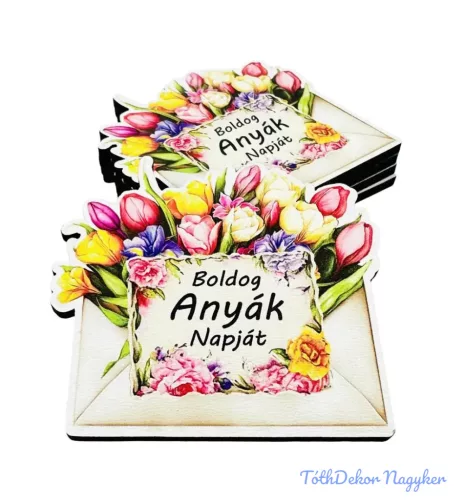 Boldog anyák napját borítékos virágkavalkád 6,3x6,7cm - 5db/csomag