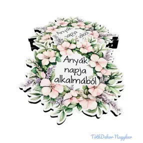   Anyák napja alkalmából kör alakú virágkoszorú 6,7x6,7cm - 5db/csomag