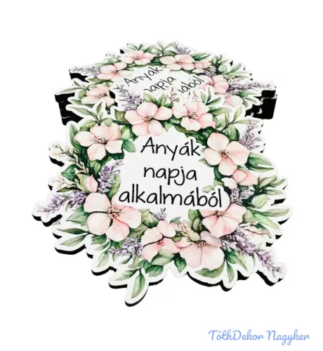 Anyák napja alkalmából kör alakú virágkoszorú 6,7x6,7cm - 5db/csomag