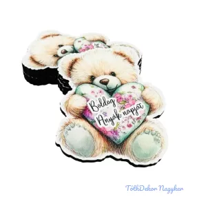 Boldog anyák napját maci 6,7x5,cm - 5db/csomag