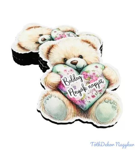 Boldog anyák napját maci 6,7x5,cm - 5db/csomag