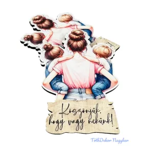   Vörös hajú édesanya fiával és lányával 9x6,5cm - 2db/csomag