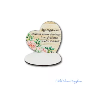   Kis talpas fa szív 13,2x12,8cm - Egy nagymama emlékszik/virágos