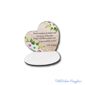   Kis talpas fa szív 13,2x12,8cm - Petőfi Sándor idézetes/barna