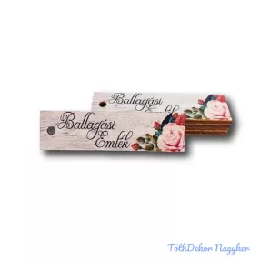 Ballagási emlék 2,1x7 cm - Fűzhető biléta rózsaszín