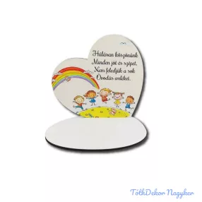   Kis talpas fa szív 13,2x12,8 cm - Hálásan köszönünk minden jót…