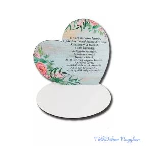 Nagy talpas fa szív 19,2x20 cm - E vers…