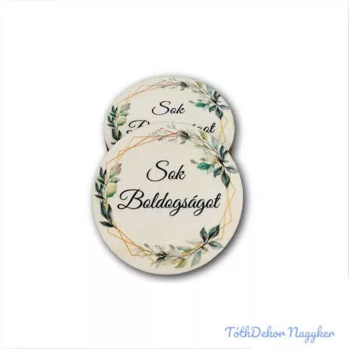 Esküvői 7cm kör 5db/csomag - Sok Boldogságot