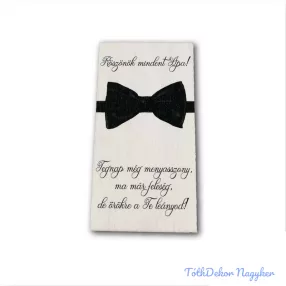   Esküvői téglalap 14x7,5cm - Köszönök mindent apa! - Menyasszonytól