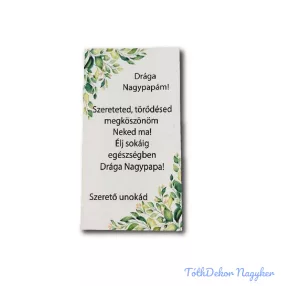   Esküvői téglalap 14x7,5cm - Drága Nagypapám - Szerető Unokád
