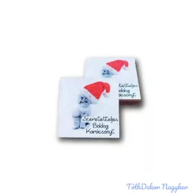 Karácsonyi négyzet 5db/csomag 5,8x5,8cm - Cicás