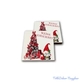 Karácsonyi négyzet 5db/csomag 7x7cm - Manós Karácsony