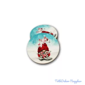 Kerek karácsonyi 7cm 5db/csomag - Manós