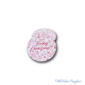   Kerek karácsonyi 7cm 5db/csomag - Boldog Karácsonyt motívumos