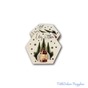 Sokszög karácsonyi 5db/csomag 6,5x7,5cm - Arany Lámpás