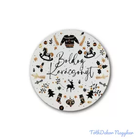 Kerek karácsonyi 13cm - Sok karácsonyi motívumos