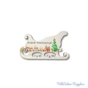 Díszes szán 5db/csomag 6x10cm - Fehér