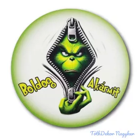 Karácsonyi kör tábla 20cm - Grincs - Boldog Akármit