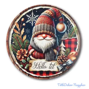 Karácsonyi kör tábla 20cm - Manós - Hello Tél