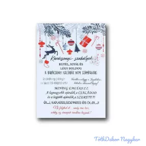 Karácsonyi szabályok tábla 20,1x14,3cm